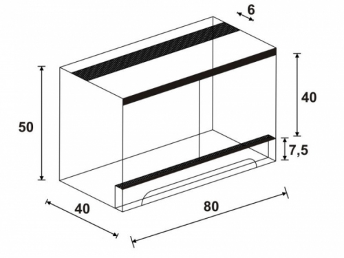 TERRARIUM 80X40X50 APTIGLASS Z OŚWIETLENIEM 2X18W